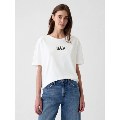 GAP Bavlněné tričko s logem Bílá