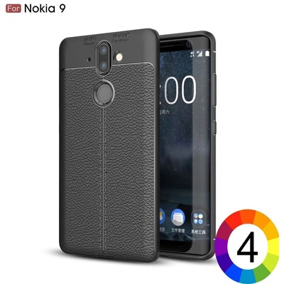 Nokia 9 / 8 Sirocco Удароустойчив Litchi Skin Калъф и Протектор