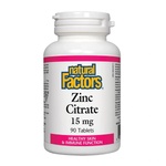Natural Factors Zinc Citrate/ Цинк (цитрат) 15 mg x 90 таблетки Natural Factors (1678 NF)