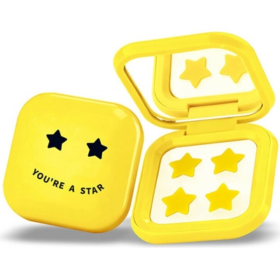 Biovène Sada žlutých náplastí Pimple Star Patches & Mirror Case 32 ks