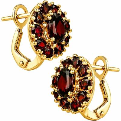 Zlaton Náušnice žluté zlato s almandinem vel. 1.3cm 4.95g O21052505507