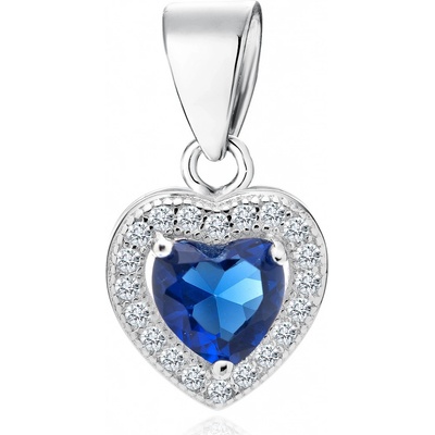 Olivie Stříbrný přívěsek srdíčko Sapphire 1769