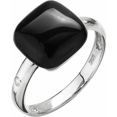 Evolution Group Stříbrný prsten s onyxem 15032.3