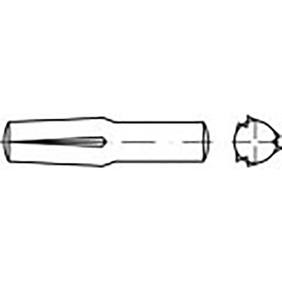 TOOLCRAFT TO-6865863 násuvný ryhovaný kolík ocel 100 ks