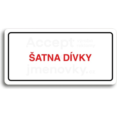 ACCEPT Piktogram ŠATNA DÍVKY - bílá tabulka - barevný tisk