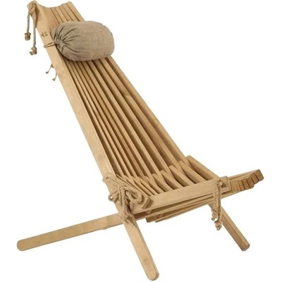 EcoFurn Lilli Dřevěné zahradní skládací křeslo s polštářem, bříza, olej natural dub