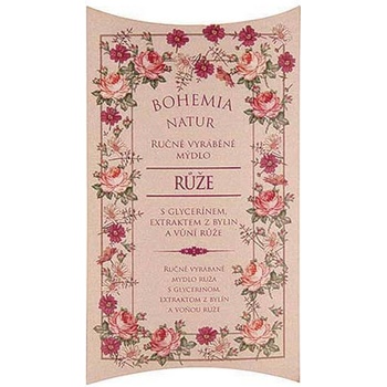 Bohemia Natur Růže s glycerinem a extraktem z bylin ručně vyráběné toaletní mýdlo v papírové krabičce 100 g