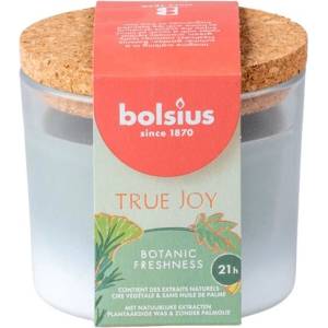 Bolsius Bolsius Polska Sprzedaż sp. z o. o. Ароматна свещ Bolsius в стъкло с корков капак, 80x75 мм, True Joy Botanic Freshness