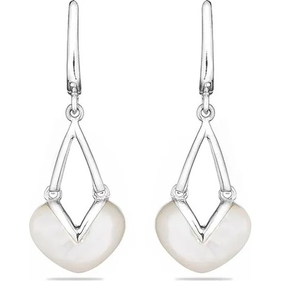 Swan Сребърни обици с бял седеф GL1681E Swan