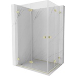 Mexen Lunar-F Duo сгъваема душ кабина 90 x 75 см, прозрачна, златисто четкосана - 836-090L-075P-55-00 (836-090L-075P-55-00)