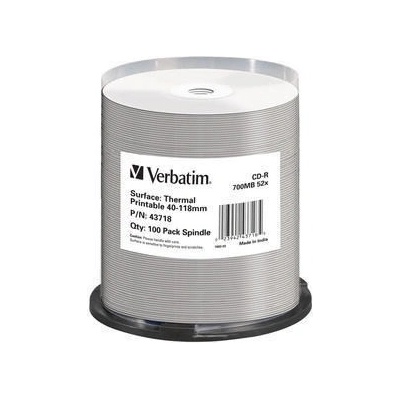 Verbatim CD-R 700MB 52x, AZO, printable, spindle, 100ks (43718)
