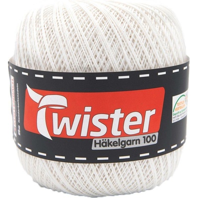 Pletací příze Kurtenbach Twister Häkelgarn 100 Barva: 10 WEISS
