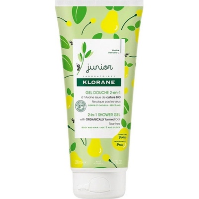 Klorane Junior Raspberry 2-in-1 sprchovací gél pre deti 200 ml