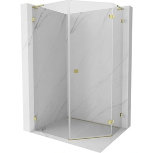 Mexen Lunar L петостранна душ кабина с отваряща се врата, дясна 80 x 100 см, прозрачна, златна - 831L-080P-100L-50-00-P (831L-080P-100L-50-00-P)