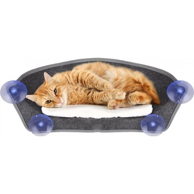 Flamingo Pelíšek Benji závěsný na okno plstěný šedý 62 x 24,5 x 22,5 cm – Sleviste.cz