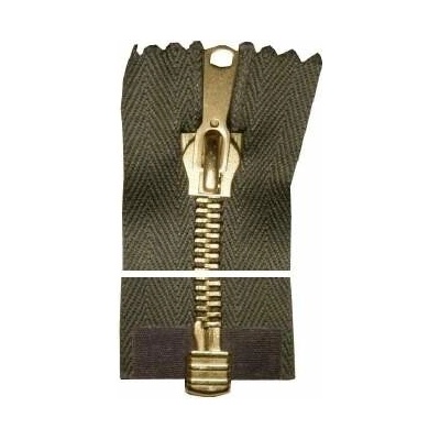 Kovový zip, dělitelný, slabý - 40cm - olivový - Koh-i-noor - BALENÍ 10 ks