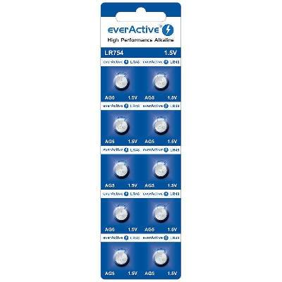 Бутонна алкална батерия EVERACTIVE LR754, LR48, 1, 55V, 10pk блистер, /цена за 1 бр. батерия/ (EVER-BA-LR754-AG5)
