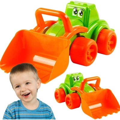 Teddies Stavebný stroj plast bager / nakladač 3 farby 26x13x11cm 12m +