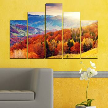 Vivid Home Картини пана Vivid Home от 5 части, Пейзаж, Канава, 110x65 см, 5-та Форма №0165