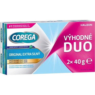 Corega Fixační krém pro zubní náhrady Original extra silný 2 x 40g