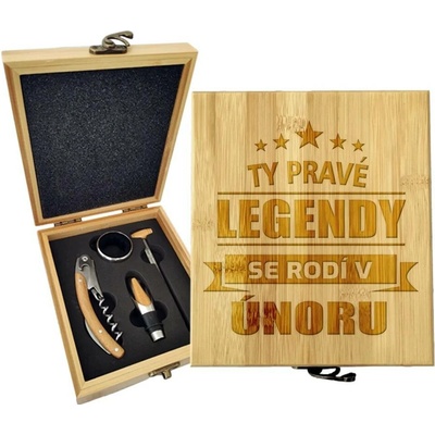 Sablio Dárková sada na víno Ty pravé legendy se rodí v únoru: 147×168×49 mm