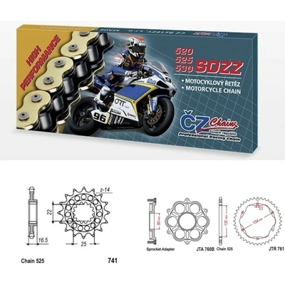ČZ Řetězová sada Ducati 1200 Diavel 11-18