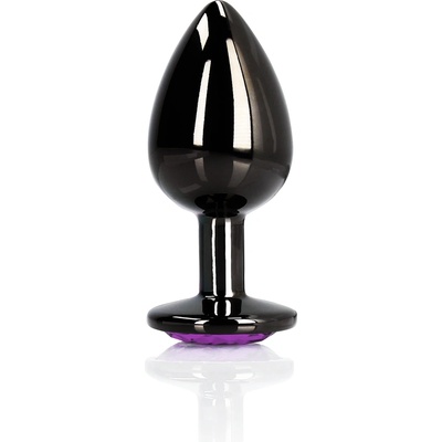Ouch! Анален тап на сърдцева форма - Малък - Gunmetal/Amethyst Purple