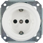 Bohemia-Design Bohemia-Design- Порцеланова ретро стенна розетка без рамка SCHUKO 250V/16A бяла (BF0025)