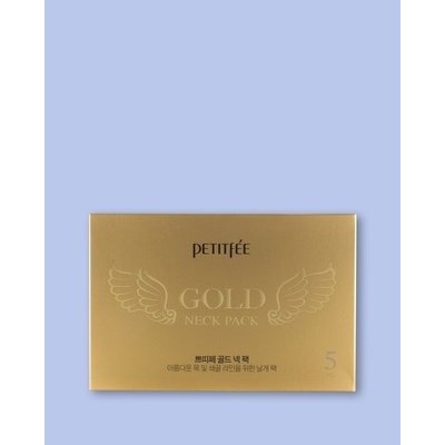 Petitfee & Koelf Gold Neck Pack Hydrogélová textílna maska na krk so zlatými časticami 5 x 10 g