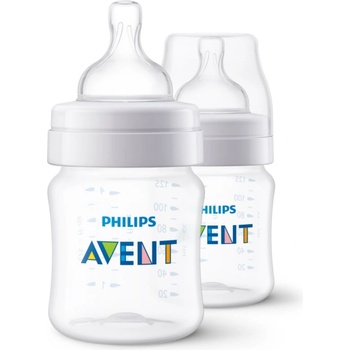 Philips Anti-colic SCY100/02 бебешко шише против колики 1 m+ 2x125ml