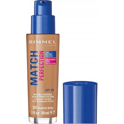 Rimmel Match Perfection Foundation SPF20 make-up 201 Classic Beige 30 ml