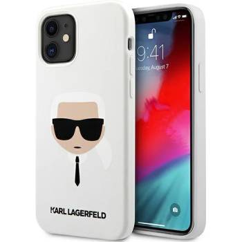 KARL LAGERFELD Калъф за телефон Karl Lagerfeld KLHCP12SSLKHWH Silicone Karl's Head за iPhone 12 mini 5.4"", бял (KLHCP12SSLKHWH)