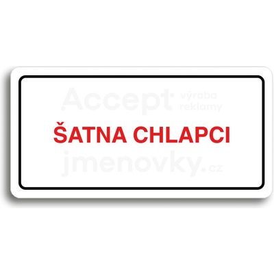 ACCEPT Piktogram ŠATNA CHLAPCI - bílá tabulka - barevný tisk