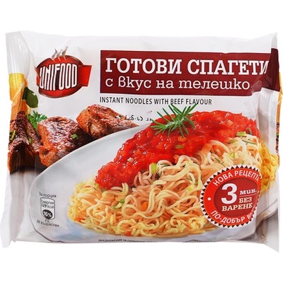 UNI FOOD готови спагети с телешко 70г