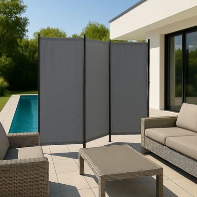 MultiGarden Skládací zahradní paraván, 3 panely, 167x164 cm, šedá – Sleviste.cz