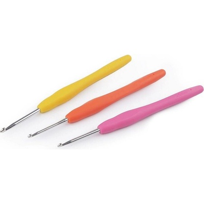 Háček na háčkování se silikonovou rukojetí vel. 2,5; 3; 3,5 - 1 (2,5 mm) náhodná barva
