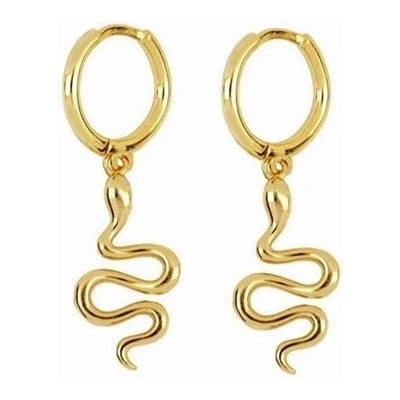 DELIS Сребърни обеци 925, jw938, змийска шарка, златно покритие (jw938)
