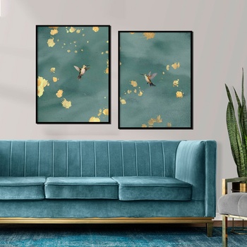 Image 1 of Decono Картини Колибри със Златен Акцент