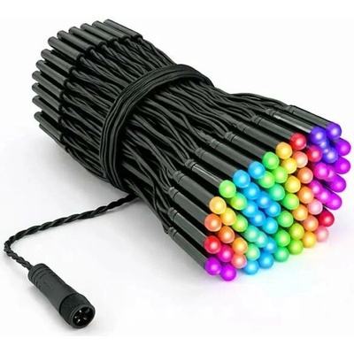 Barevná světýlka venkovní Twinkly strings PRO 25 m, RGB 250 diod, černý kabel IP67, prodlužovací