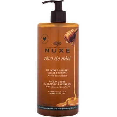 NUXE Rêve de Miel Face And Body Ultra-Rich Cleansing Gel омекотяващ душ гел за лице и тяло 750 ml за жени