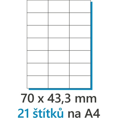 EkoToner etikety Samolepiace 70x42,3/100 listov A4 biela