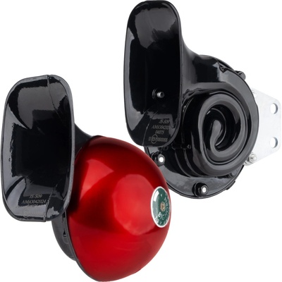 AMiO Zvuková signalizace klaksonu sada 2 ks červená 125 mm 12V AMIO-04075