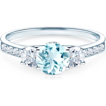Image 1 of SAVICKI Годежен пръстен Dream: бяло злато, аквамарин