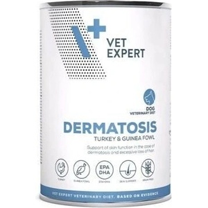 VetExpert Vet Expert Diet Dog Dermatosis Turkey & Guinea Fowl - Диетична храна за възрастни кучета с дерматологични заболявания и хранителна непоносимост 400g