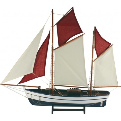 SEA Club Plachetnice, dřevo s látkovými plachtami, D: 86cm, V: 75cm, Š: 15cm 5062