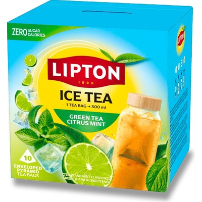 Lipton Ice Tea ledový zelený čaj máta a limetka 10 sáčků