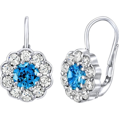SILVEGO s modrými Swarovski Zirkony SILVEGO31826B