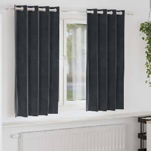 Pure Line Home Кадифени завеси в цвят антрацит с метални халки, 2 бр. , 140 x 175 см - zalegloto - 64,93 лв
