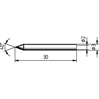 Ersa 012 BD spájkovací hrot ceruzková forma Veľkosť hrotov 0.3 mm Obsah 1 ks