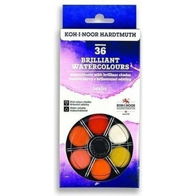 Koh-i-noor vodové barvy/vodovky BRILLIANT kulaté 36 barev